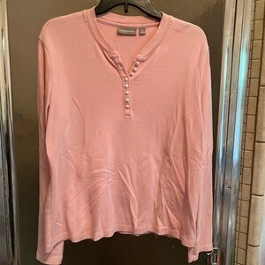 Women's Croft and Barrow Henley Top with Pearls.